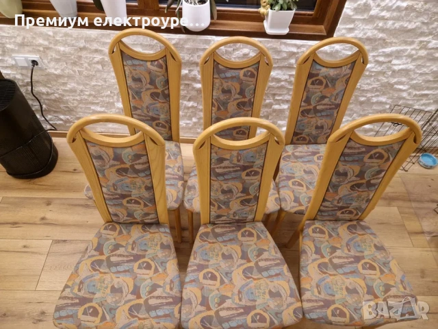 Масивни и високи дървени трапезни столове, снимка 2 - Столове - 53198524