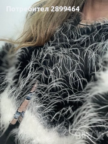 Меко елегантно палто в два цвята, снимка 5 - Палта, манта - 44033201