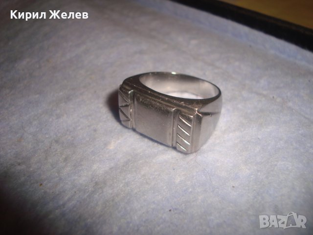 СТАР РЕТРО ВИНТИДЖ СТИЛЕН КЛАСИЧЕСКИ ПОСРЕБРЕН ПРЪСТЕН БЛАГОРОДНА СТОМАНА МАЙСТОРСКА ИЗРАБОТКА 19381, снимка 3 - Пръстени - 37463780