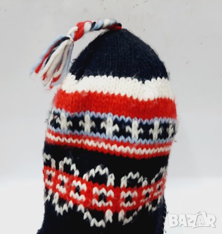 Детска/дамска плетена шапка ушанка(17.3), снимка 4 - Антикварни и старинни предмети - 43696074