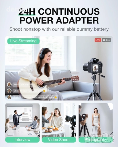 Комплект захранващ адаптер llano NP-FZ100 с фиктивна батерия – за Sony, снимка 2 - Батерии, зарядни - 52129317