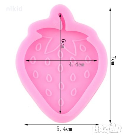 Ягода с релефни семки плосък силиконов молд форма фондан шоколад смола гипс, снимка 2 - Форми - 32317755