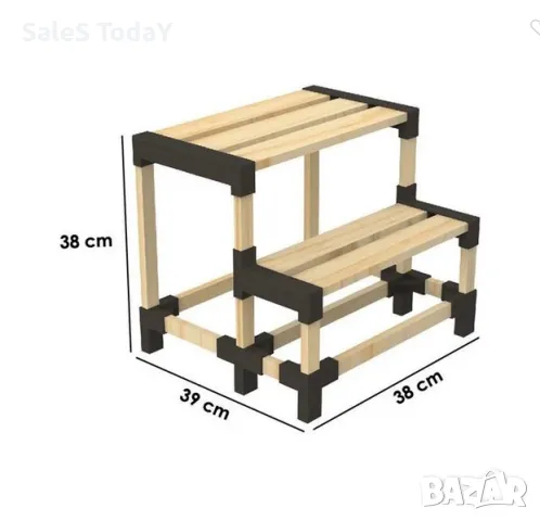 Помощно стъпало, за кухня, баня или килер, двойно, 38*39*38см, снимка 2 - Други - 42414331