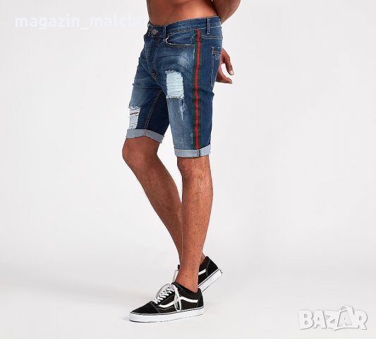 МЪЖКИ КЪСИ ДЪНКИ – Asylum Union Taped Distressed Denim Short; размери: W30 и W32, снимка 4 - Къси панталони - 27725157