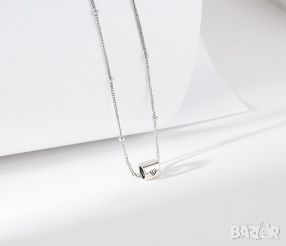 Сребърно колие " Crystal Heart"