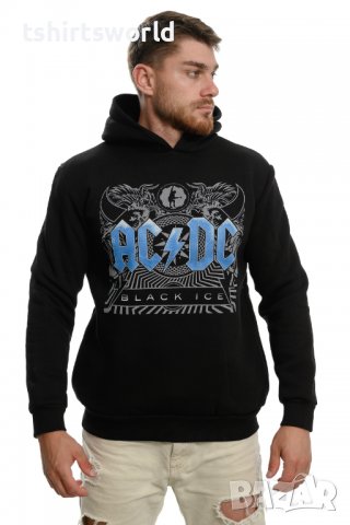 Нов мъжки суичър с дигитален печат AC/DC - Black Ice (син надпис), снимка 6 - Суичъри - 37700060