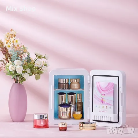 Мини хладилник с огледало за грим, снимка 7 - Друга електроника - 48895805