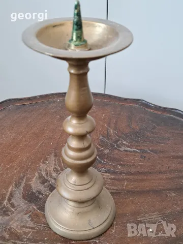 Масивен бронзов свещник 19/3, снимка 4 - Декорация за дома - 49124295