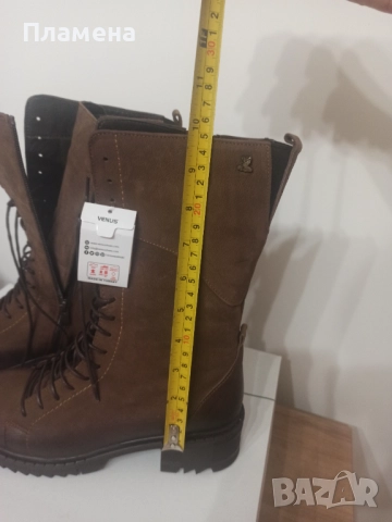 Боти естествена кожа набук 38 номер, снимка 2 - Дамски боти - 52512573