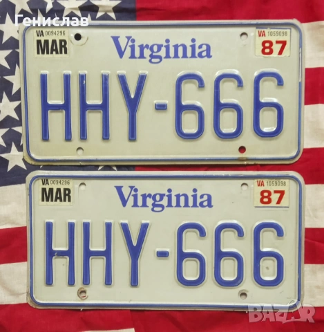 Американски Регистрационни Номера Табели USA Комплект ЧИФТ, снимка 9 - Колекции - 53512051