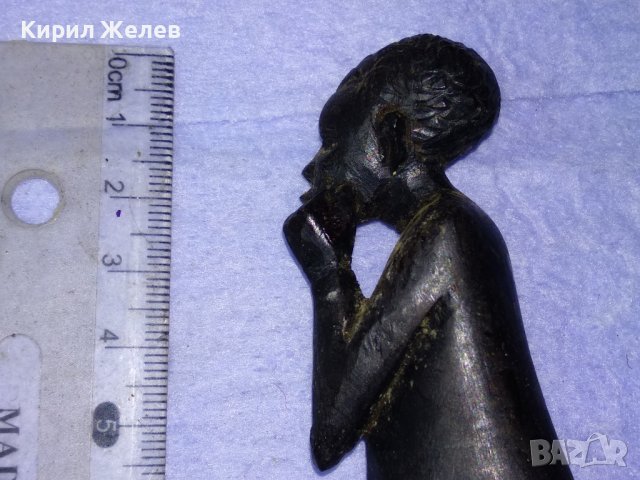 СТАРИННА АФРИКАНСКА АБАНОСОВА СТАТУЕТКА Ръчна ТРАДИЦИОННА МАЙСТОРСКА АРТ РАБОТА ФИГУРА АБАНОС 41415, снимка 3 - Антикварни и старинни предмети - 43588053