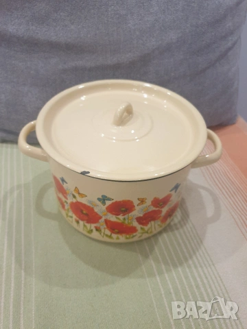 Старо производство емайлирана тенджера, снимка 7 - Съдове за готвене - 53301713