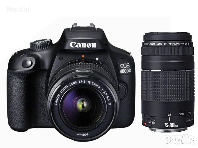 Canon EOS 4000D с обектив EF-S 18-55 и EF 75-300mm