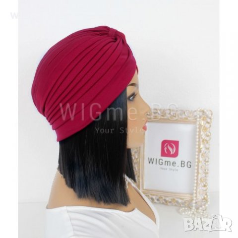 Тюрбан за коса едноцветен тъмночервен, снимка 4 - Аксесоари за коса - 33047268
