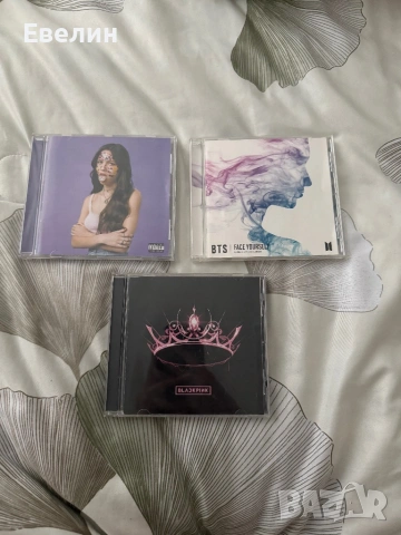 CD дискове: BTS, BLACKPINK, Olivia Rodrigo