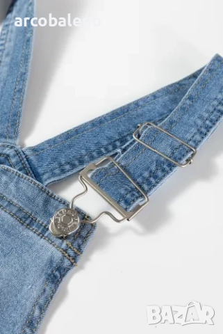 Дамски дънков гащеризон с катарама, снимка 8 - Гащеризони - 51968796