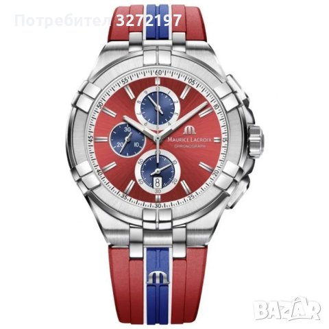 Kварцов часовник MAURICE LACROIX Aikon Special Edition,хронограф,дата,гумена каишка, снимка 2 - Мъжки - 43451964