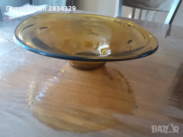 Фруктиера, жълто кристал, снимка 2 - Прибори за хранене, готвене и сервиране - 51238381