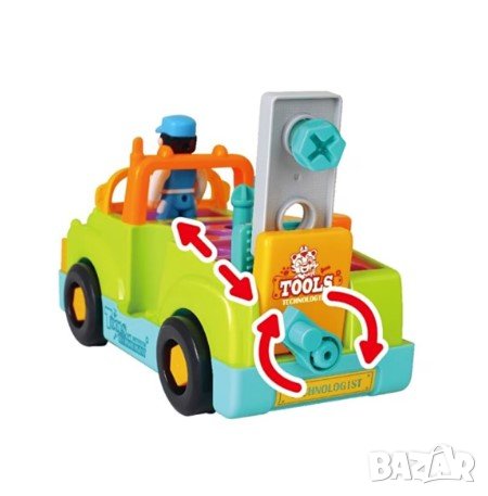 Камион за инструменти със светлини и звуци, снимка 5 - Образователни игри - 43425028