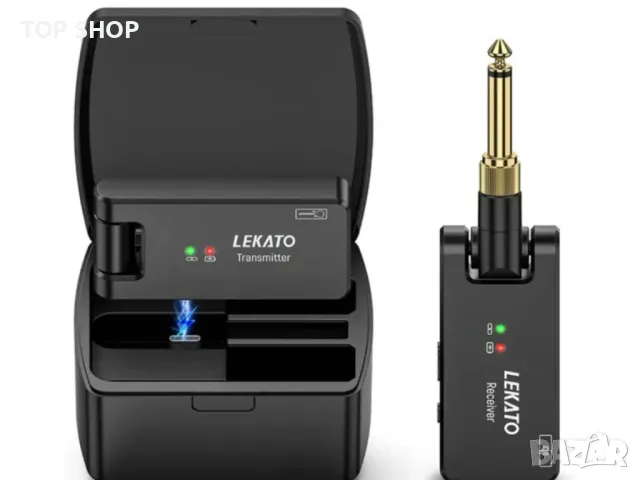 LEKATO WS-100 2.4G безжична система с кутия за зареждане