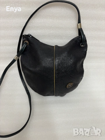 Винтидж дамска кожена чанта за през рамо- черна, марка Riccardo Ferducci