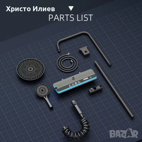 Луксозна душ система със светещ смесител дисплей и 4 функции бутони Кръгла пита, снимка 3 - Смесители - 53350651