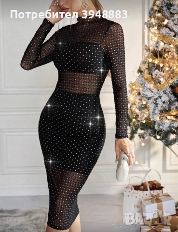 Ефектна черна рокля, снимка 2 - Рокли - 52239093