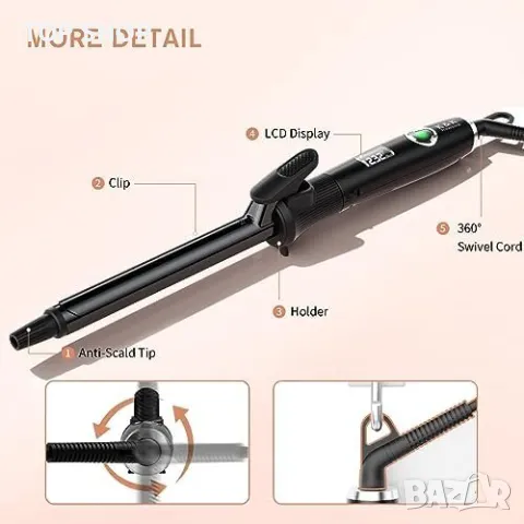 Нова маша K&K керамично покритие оформяне на коса Прическа Къдрене Вълни, снимка 2 - Маши за коса - 49409697