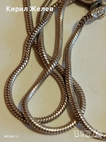 Сребърен синджир плетка тип Змийска кожа майсторска ръчна изработка 52684, снимка 8 - Колиета, медальони, синджири - 53045351