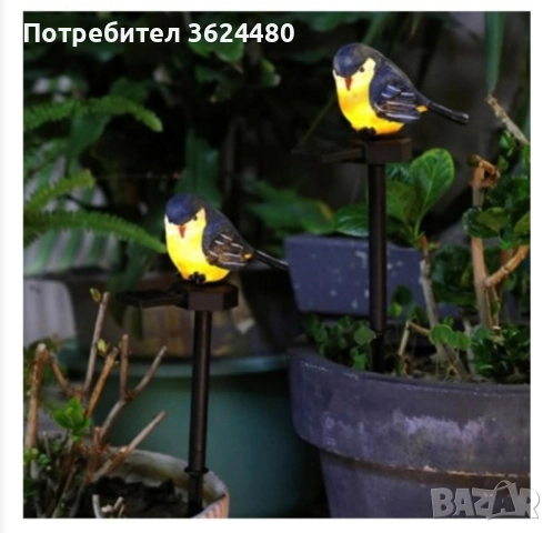 Декоративно Врабче градинска лампа , снимка 3 - Соларни лампи - 52263048