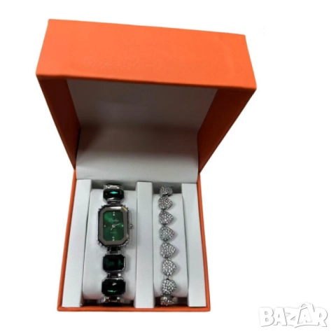 Луксозни дамски часовници с декоративни камъчета, снимка 2 - Бижутерийни комплекти - 52055582