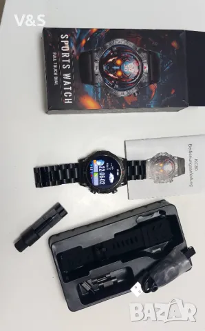 смарт часовник за туризъм с водоустойчив фенер, Черен, AMOLED сензорен екран 1,43", Резолюция 466, снимка 15 - Мъжки - 48304074