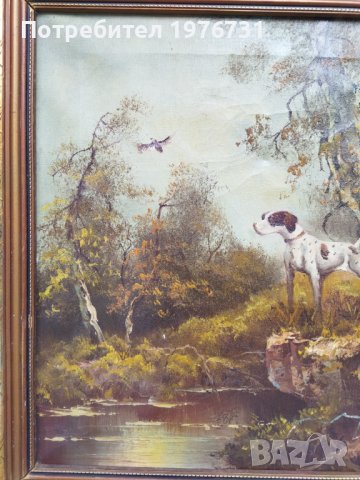 Картина " Ловна сцена" пейзаж, снимка 3 - Картини - 43838524