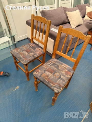 270844  трапезен стол / столове от масивно дърво  -цена 35 лв или 17,9евро  общо за 2 бр      10ti -