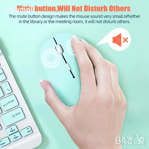 Bluetooth мишка, aкумулаторна безжична мишка, 1600 dPi, компактен диайн, снимка 4 - Клавиатури и мишки - 41596927