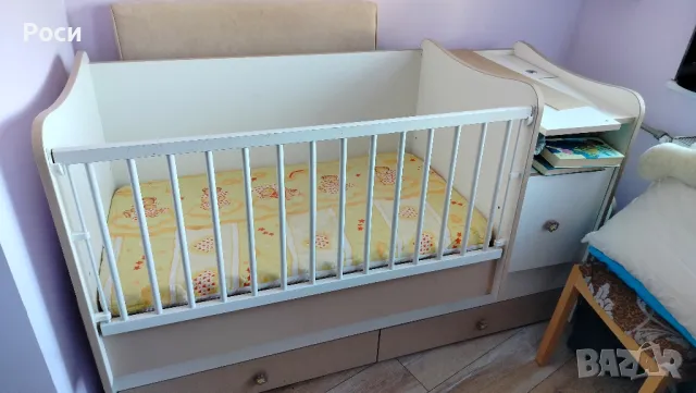 Детско легло 3в1 люлееш механизъм 