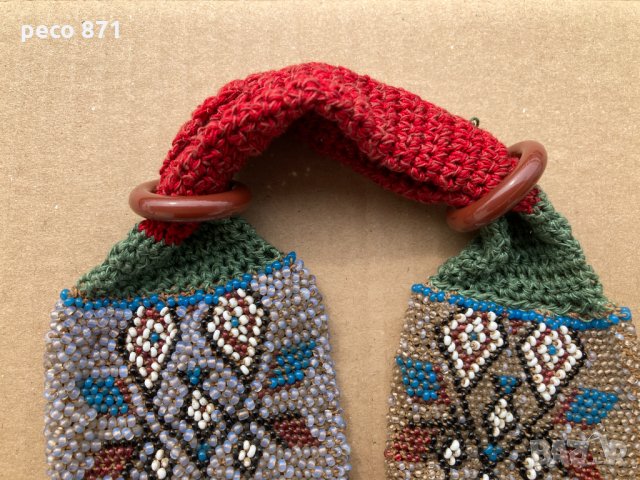 Стара кесия с мъниста пунгия, снимка 4 - Други ценни предмети - 32374778