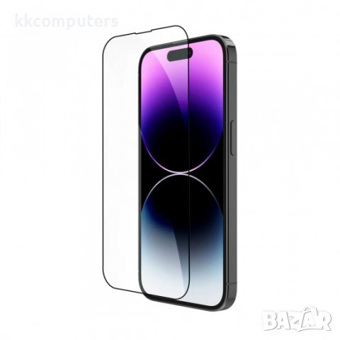 Стъклен протектор за дисплей OG paper box 5D Slim с цяло лепило, За iPhone 14 (6.1), Черен