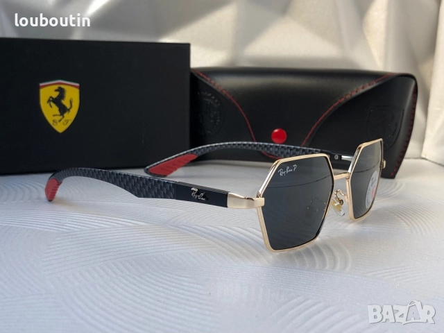 Ray Ban Ferrari мъжки слънчеви очила осмоъгълни с поляризация, снимка 13 - Слънчеви и диоптрични очила - 52916045