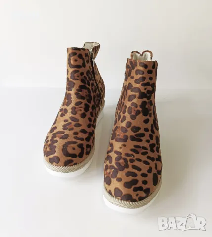 Боти с леопардов принт, модни боти, леопардови боти, снимка 4 - Дамски боти - 48344303