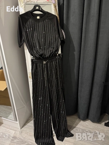 Черен сатениран комплект , снимка 4 - Комплекти - 53459024