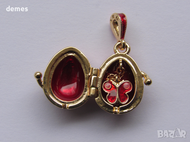 Фино дамско колие-висулка с Яйце Фаберже, ново, снимка 3 - Колиета, медальони, синджири - 44881756