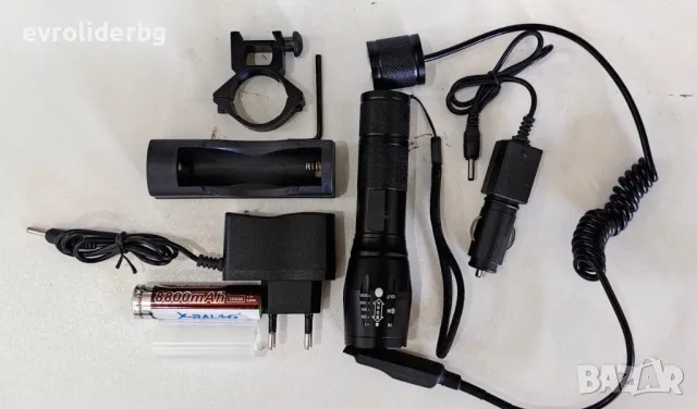 ПРОМОЦИЯ!!! МОЩЕН LED ФЕНЕР К-Т СЪС СТОЙКА, ИЗНЕСЕН СПУСЪК И ДВА ВИДА ЗАРЯДНИ 12V и 220V., снимка 3 - Ловно оръжие - 49643338