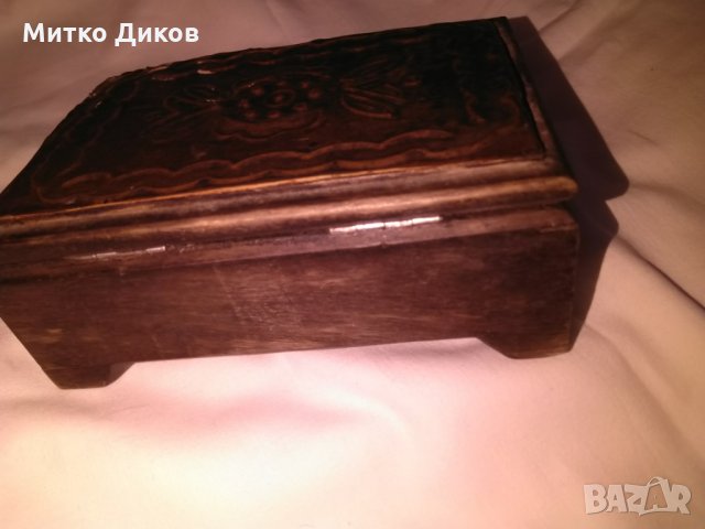 Дървена кутия с медна инкустрация отгоре с бархет вътре  145х100х55мм, снимка 7 - Декорация за дома - 29004937