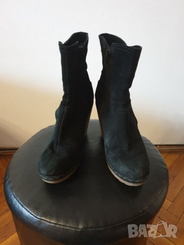 Боти естествен велур 35,5 - 36 номер, снимка 2 - Дамски боти - 26947999