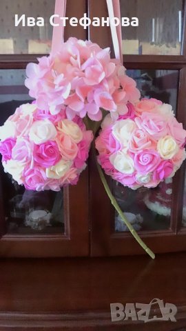 Топки от постоянни рози за сватба,кръщене,годеж,моминско парти,Свети Валентин, снимка 2 - Изкуствени цветя - 27882857