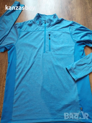 fjallraven abisko vent zip t-shirt ls - страхотна мъжка блуза Л КАТО НОВА, снимка 5 - Блузи - 51924685