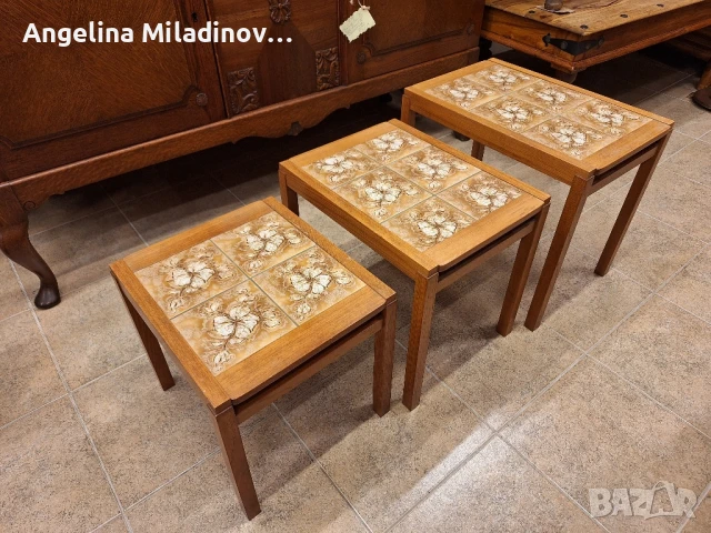 К - т три помощни масички с плочки , снимка 2 - Маси - 51314216