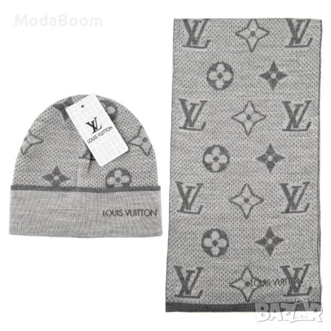 🤩Louis Vuitton стилен унисекс комплект шапка и шал🤩, снимка 9 - Шапки - 43379444