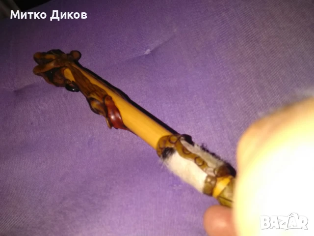 Дървена лула ръчна изработка 203мм като нова, снимка 10 - Лули - 51095196